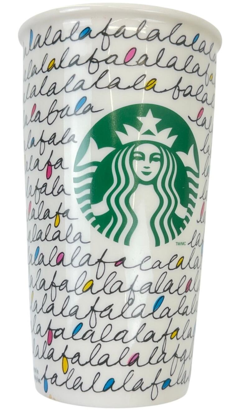 Starbucks 2011 Fa La La Holiday Ceramic Travel Tumbler 12 oz